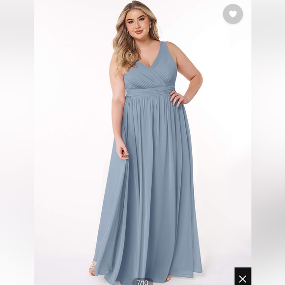 Azazie Kora Bridesmaid Dress in Dusty Blue - Picture 2 of 6